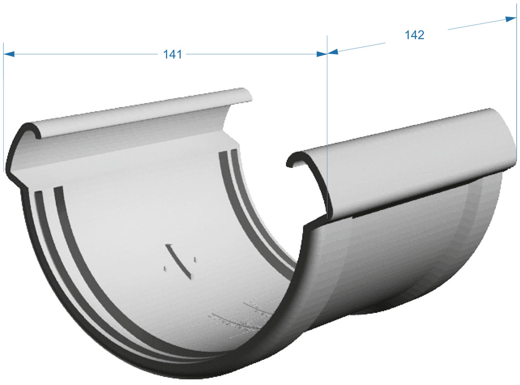 Чертеж соеденителя желоба Деке Люкс