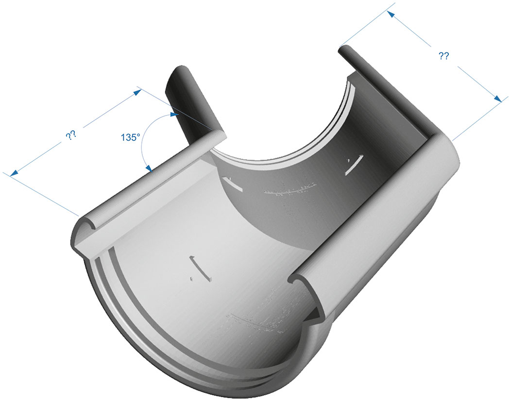 чертеж угла желоба 135 градусов Деке Люкс