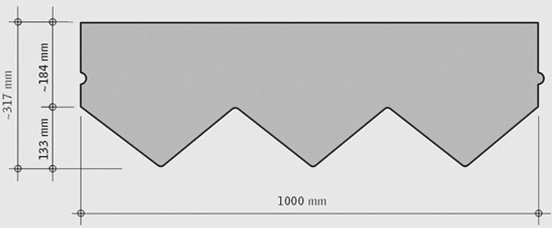 размеры гонта черепицы катепал фокси